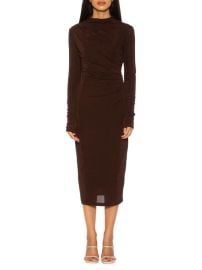 Alexia Admor Brown Ruched Dress at Saks Off 5th